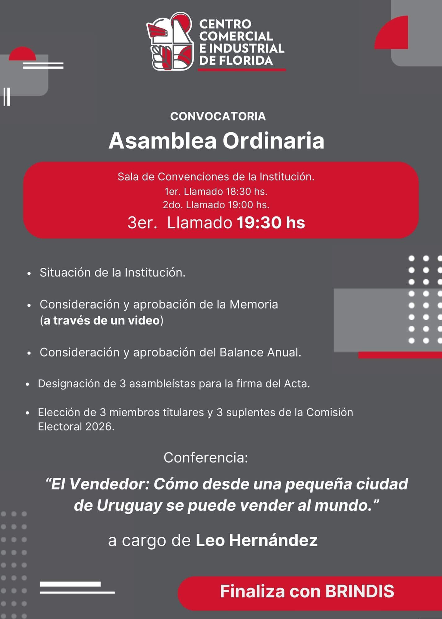 Convocatoria Asamblea Anual de Socios 15.05.2025